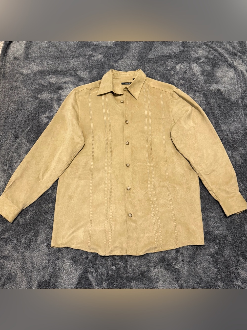 Claiborne Tan Suede Button-Up Shirt Jacket